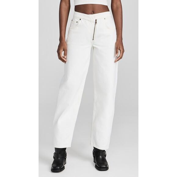FRAME Angled Zipper Long Barrel Jeans Size 27